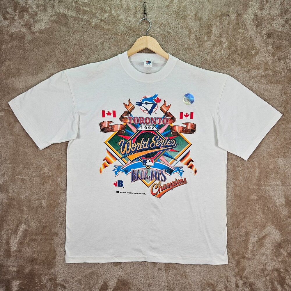 MLB 1992 Toronto Blue Jays World Series Champions T-Shirt Mens XL VTG White Tee